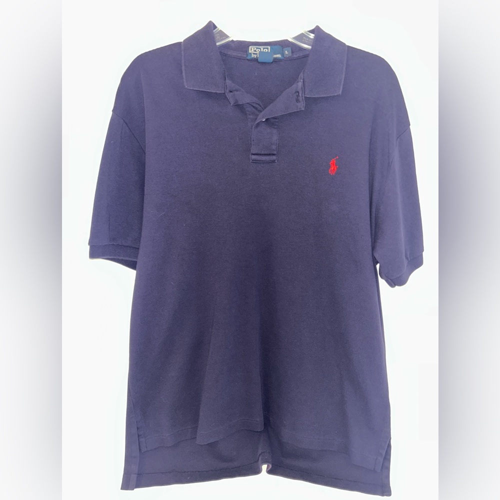 Polo‎ Ralph Lauren men's Vintage navy blue soft cotton 3 button polo size Large